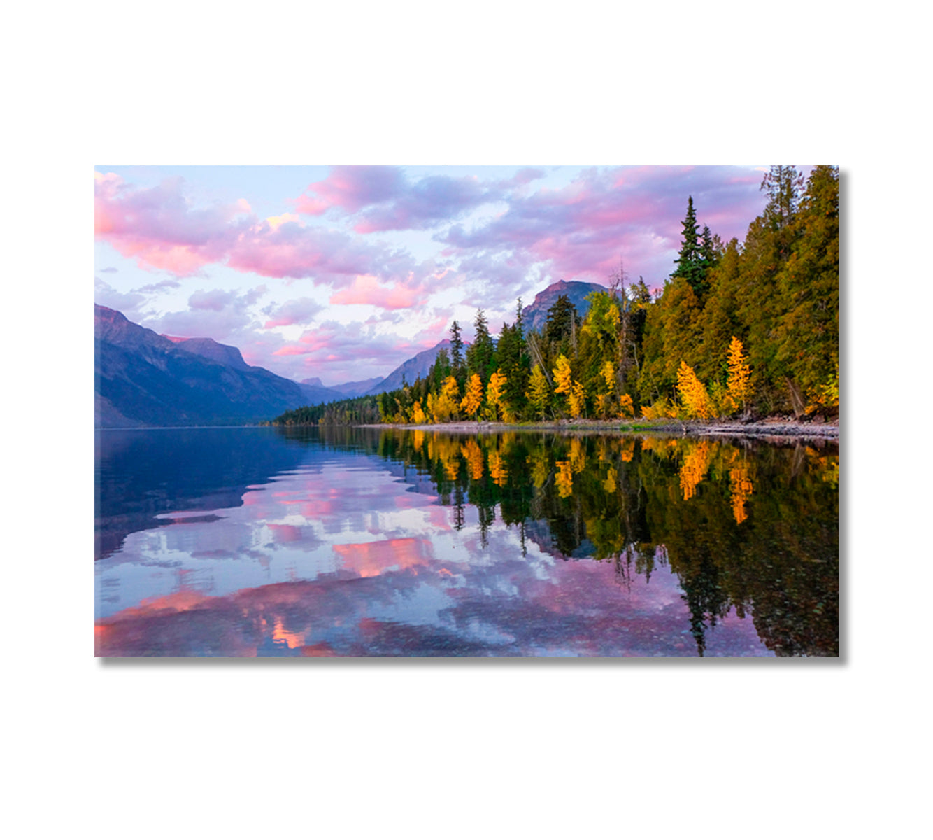 Lake McDonald at Sunset Glacier National Park Canvas Print-Canvas Print-CetArt-1 Panel-24x16 inches-CetArt