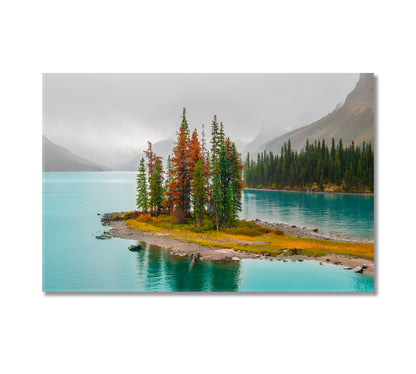 Maligne Lake Spirit Island Alberta Canvas Print-Canvas Print-CetArt-1 Panel-24x16 inches-CetArt