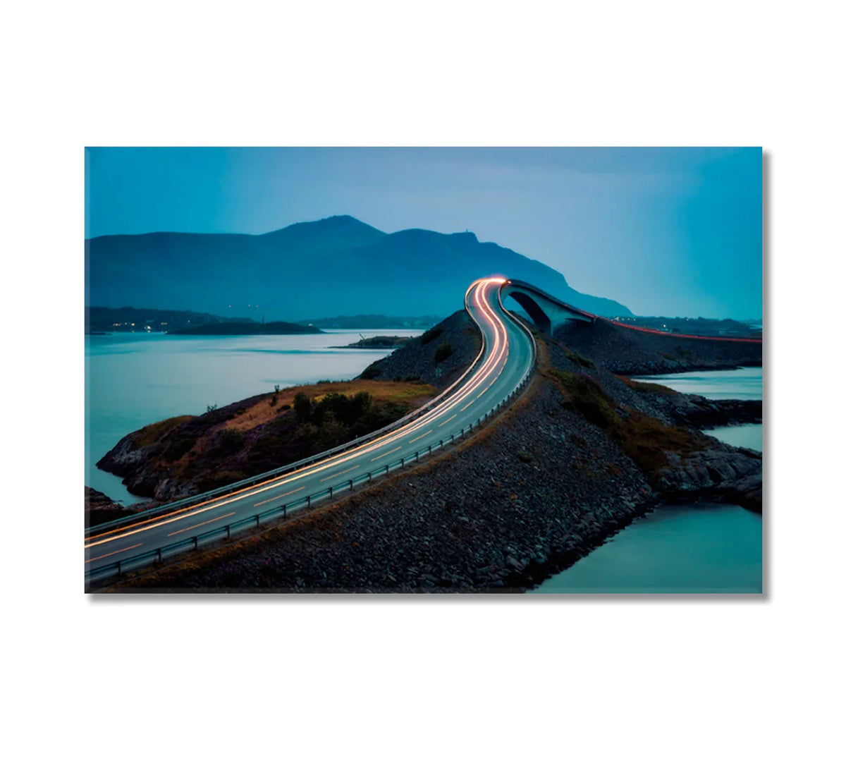 Coastal bridge over ocean, panoramic canvas