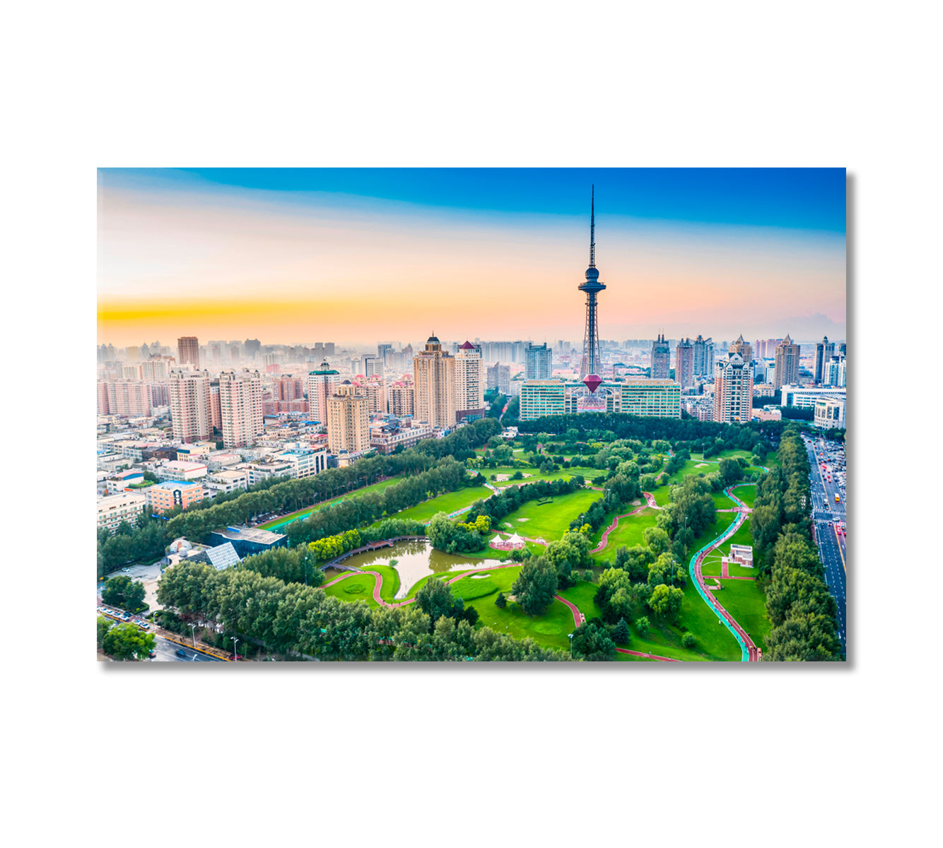 Harbin Cityscape China Canvas Print-Canvas Print-CetArt-1 Panel-24x16 inches-CetArt