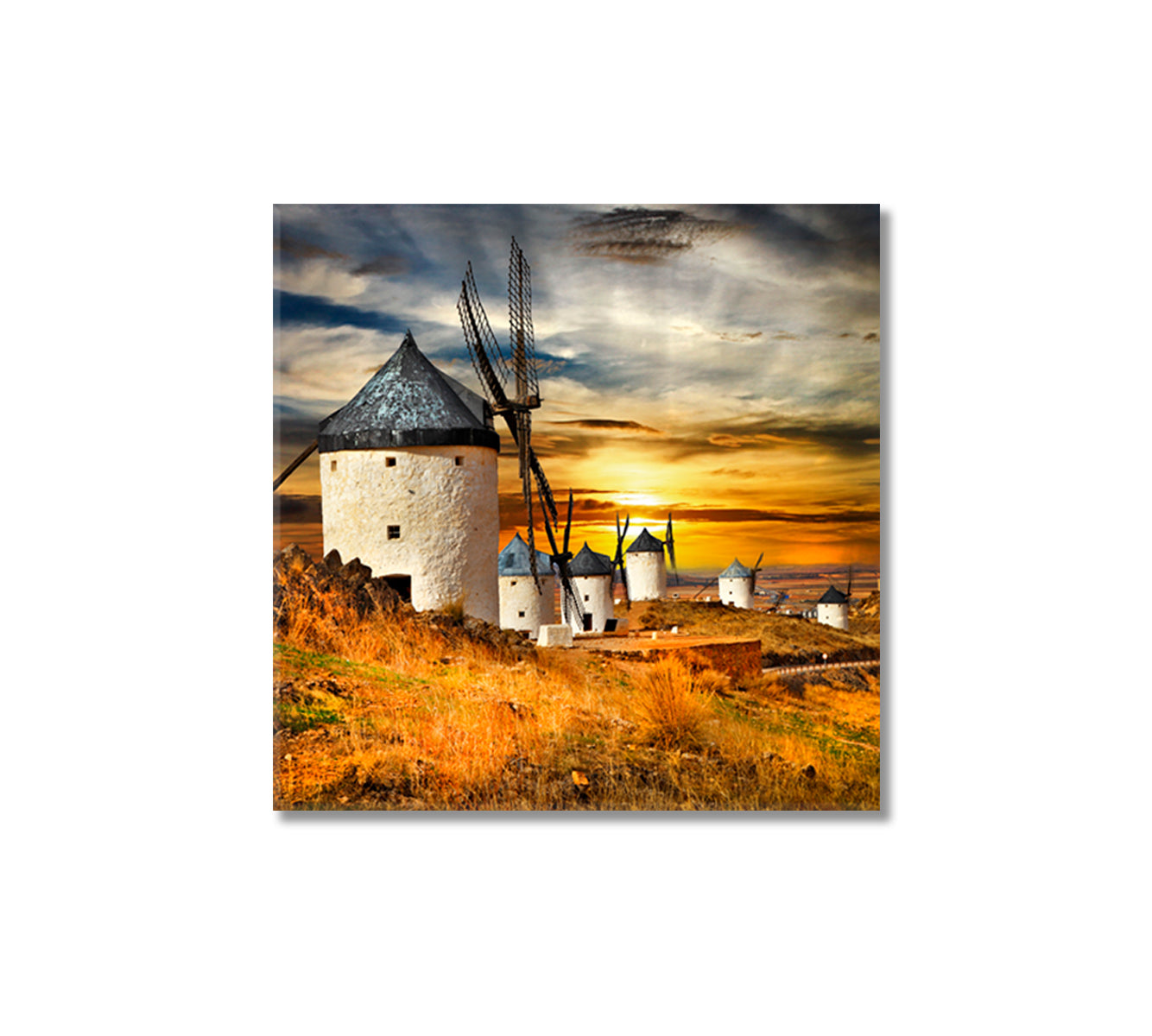 Windmills of Don Quixote Spain Canvas Print-Canvas Print-CetArt-1 panel-12x12 inches-CetArt