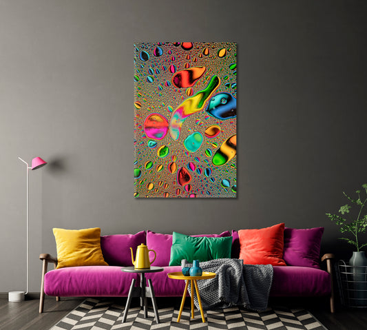 Abstract Rainbow Oil Bubbles Canvas Print-Canvas Print-CetArt-1 panel-16x24 inches-CetArt