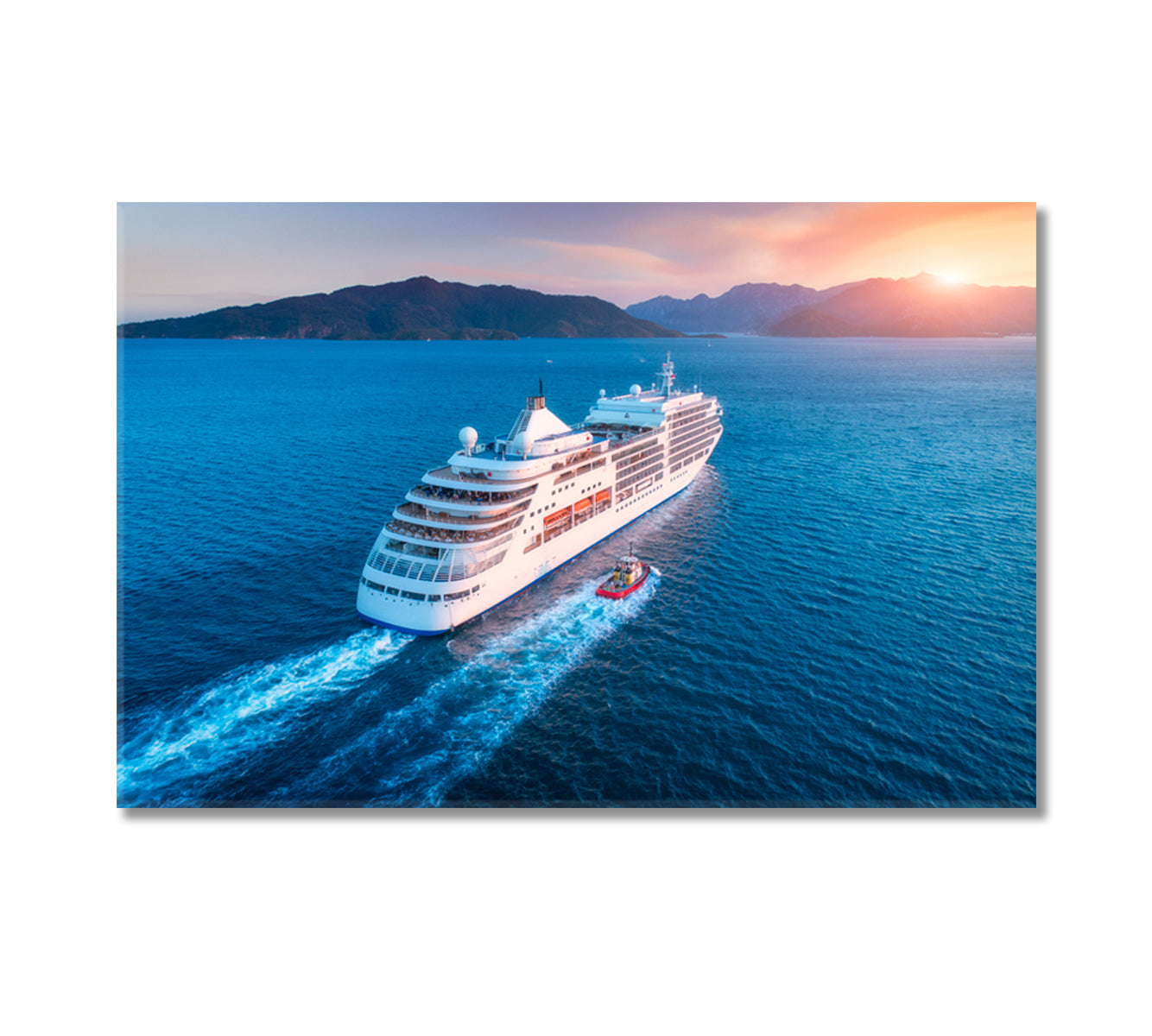 Luxury Cruise Ship in Harbor Canvas Print-Canvas Print-CetArt-1 Panel-24x16 inches-CetArt