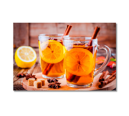 Tea with Lemon and Cinnamon Canvas Print-Canvas Print-CetArt-1 Panel-24x16 inches-CetArt