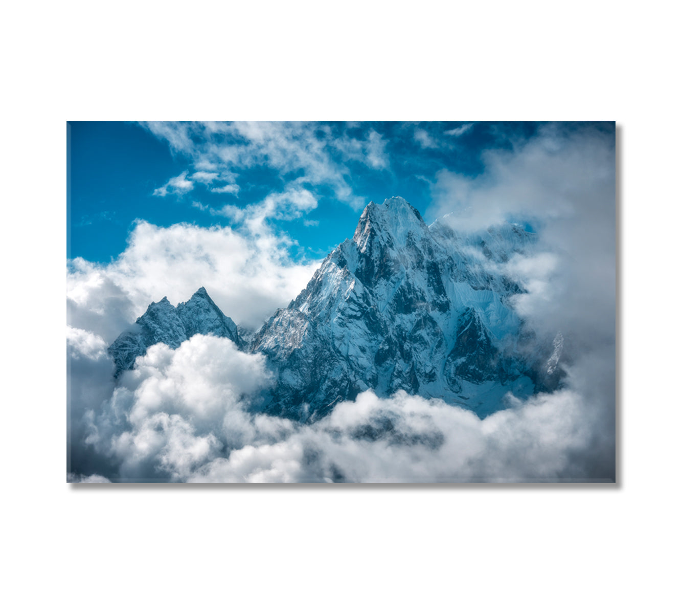 Mount Manaslu with Snowy Peak in Clouds Nepal Canvas Print-Canvas Print-CetArt-1 Panel-24x16 inches-CetArt