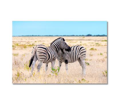 Family of African Zebras Canvas Print-Canvas Print-CetArt-1 Panel-24x16 inches-CetArt