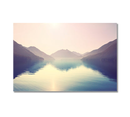 Serenity Mountain Landscape with Lake Canvas Print-Canvas Print-CetArt-1 Panel-24x16 inches-CetArt