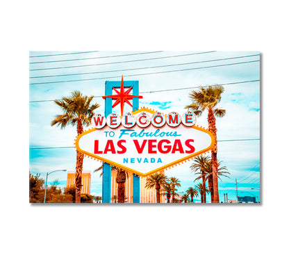 Welcome to Fabulous Las Vegas Sign Nevada USA Canvas Print-Canvas Print-CetArt-1 Panel-24x16 inches-CetArt