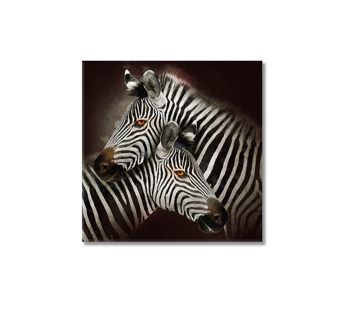 Modern Zebra Portrait Canvas Print-Canvas Print-CetArt-1 panel-12x12 inches-CetArt