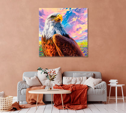 Eagle in Colorful Sky Canvas Print-Canvas Print-CetArt-1 panel-12x12 inches-CetArt