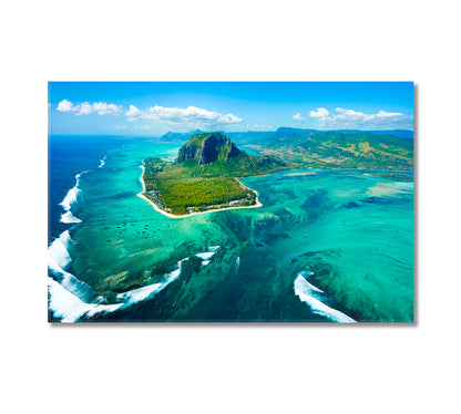 Mauritius Island and Famous Le Morne Brabant Mountain Canvas Print-Canvas Print-CetArt-1 Panel-24x16 inches-CetArt