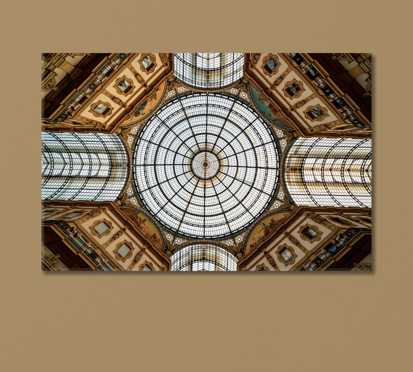 Vittorio Emanuele Gallery Ceiling in Milan Canvas Print-Canvas Print-CetArt-1 Panel-24x16 inches-CetArt