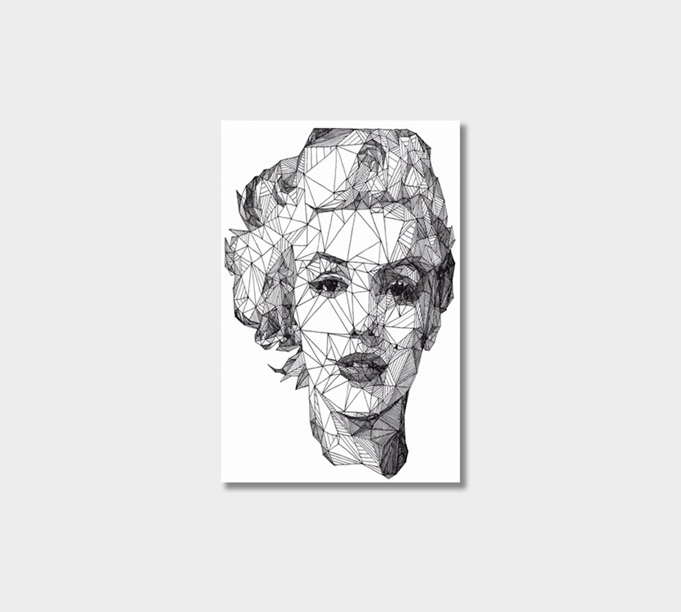 Abstract Geometric Monroe Portrait Canvas Print-Canvas Print-CetArt-1 panel-16x24 inches-CetArt