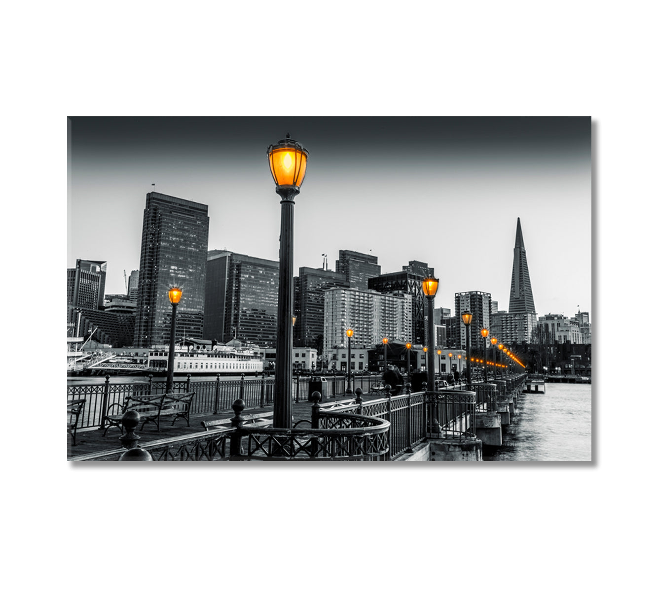 San Francisco in Black and White Canvas Print-Canvas Print-CetArt-1 Panel-24x16 inches-CetArt