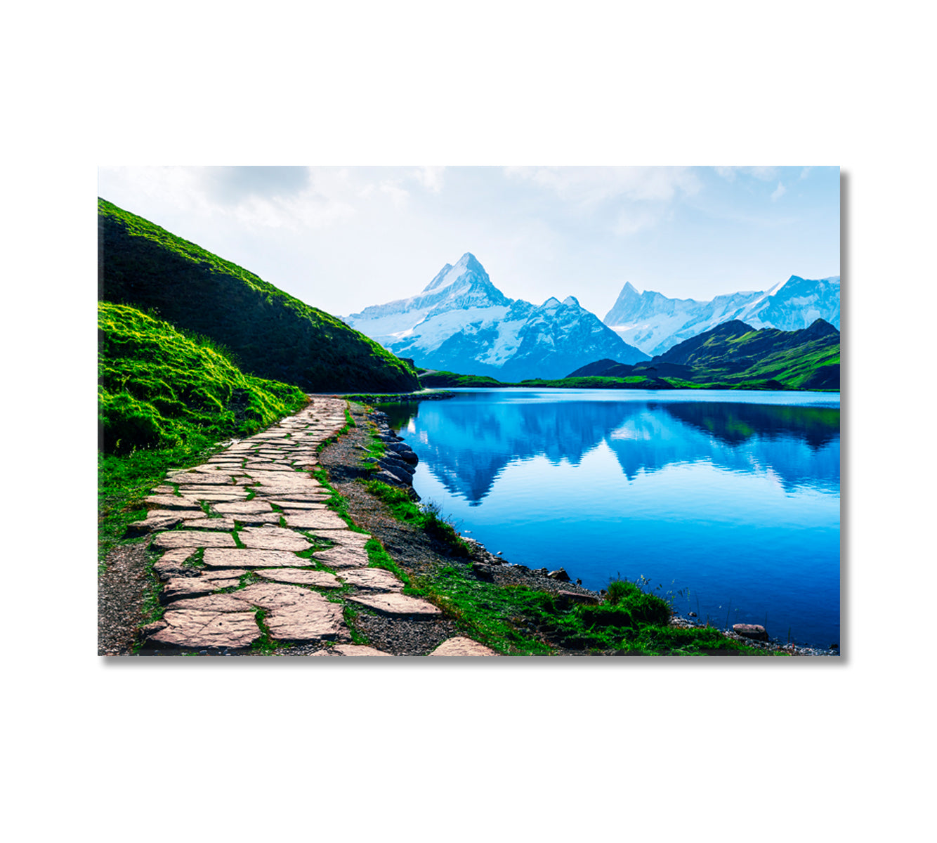 Bachalpsee Lake Swiss Alps Amazing Landscape Canvas Print-Canvas Print-CetArt-1 Panel-24x16 inches-CetArt