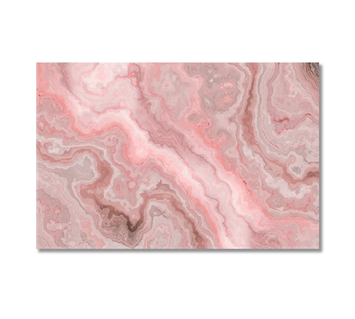 Abstract Pink Onyx canvas in blush tones on white wall