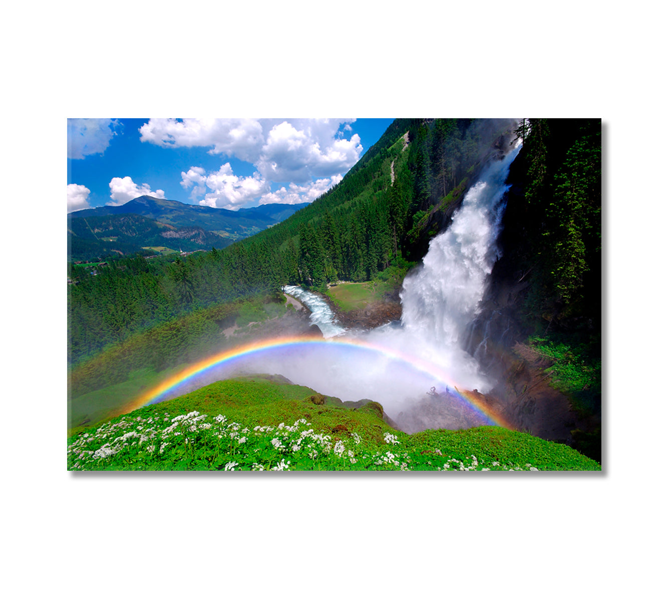 Krimml Waterfalls Austria Nature Landscape Canvas Print-Canvas Print-CetArt-1 Panel-24x16 inches-CetArt