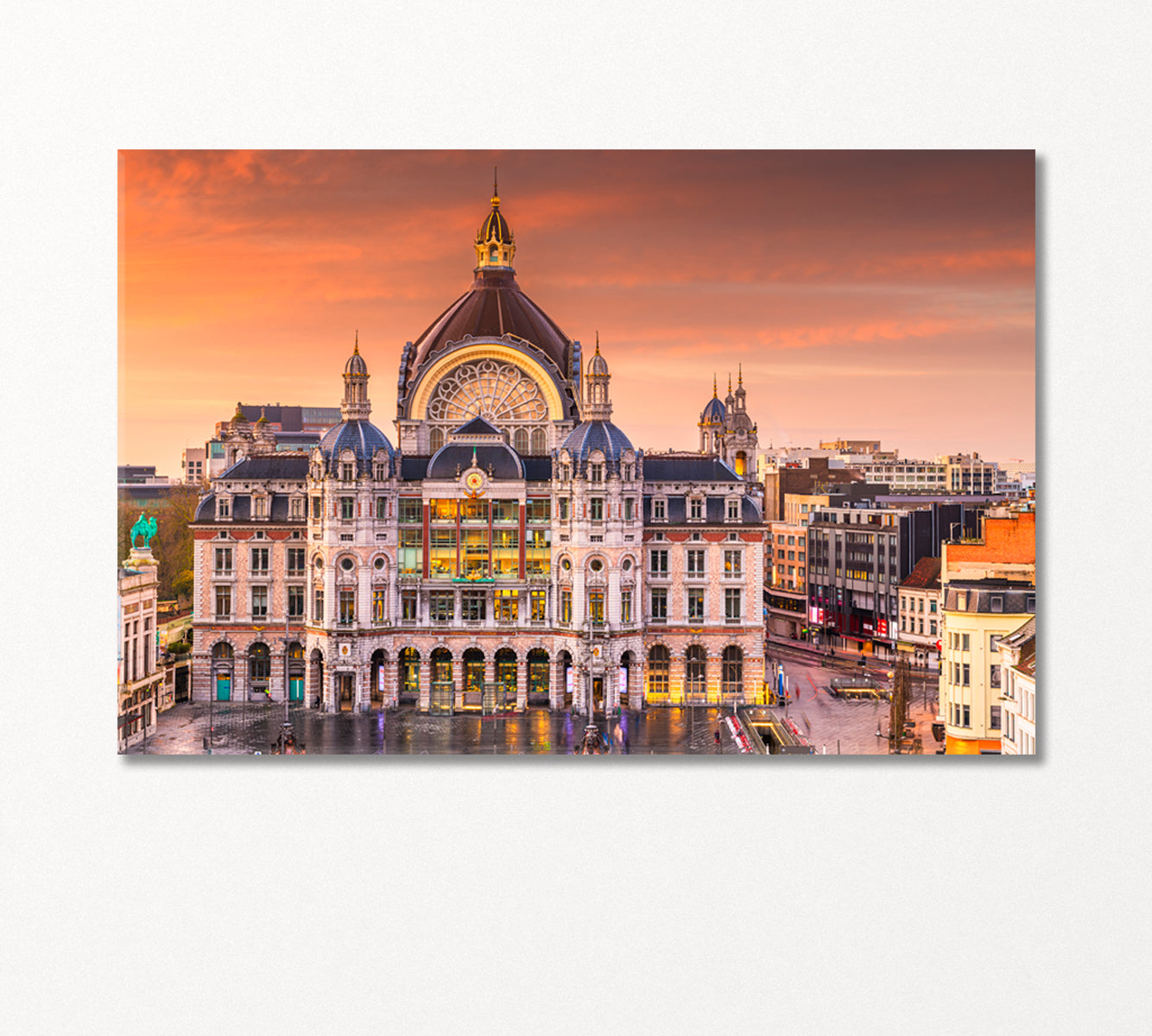 Antwerp Central Train Station Belgium Canvas Print-Canvas Print-CetArt-1 Panel-24x16 inches-CetArt