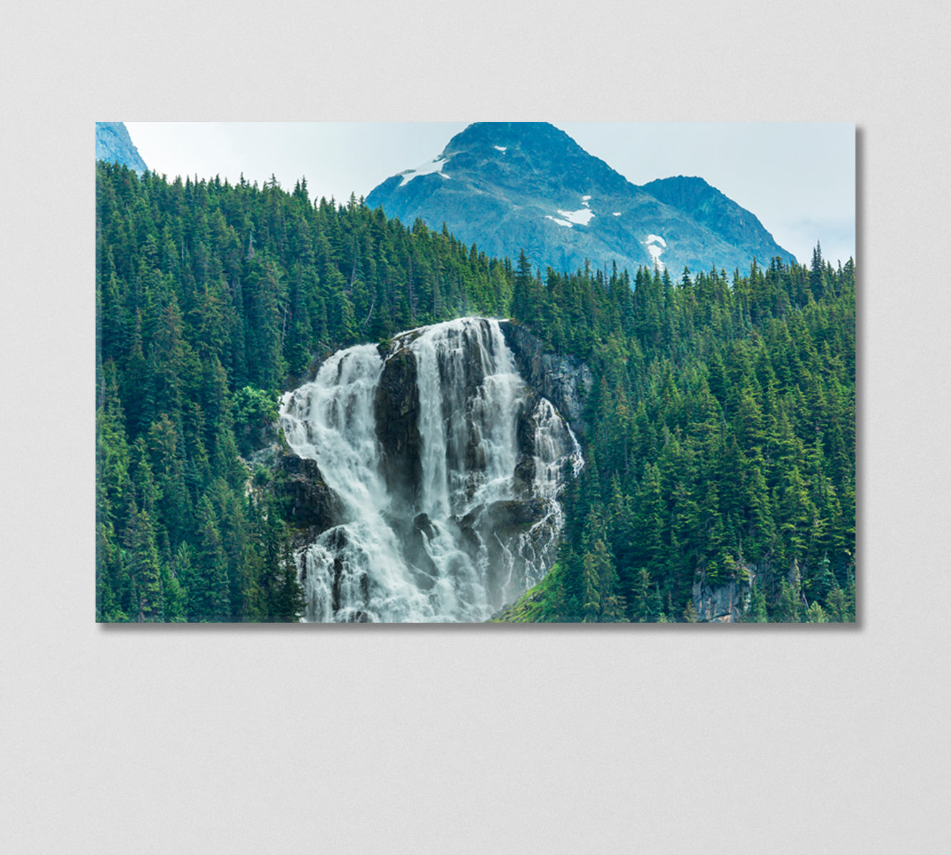 Impressive Waterfall in Canadian Mountains Canvas Print-Canvas Print-CetArt-1 Panel-24x16 inches-CetArt