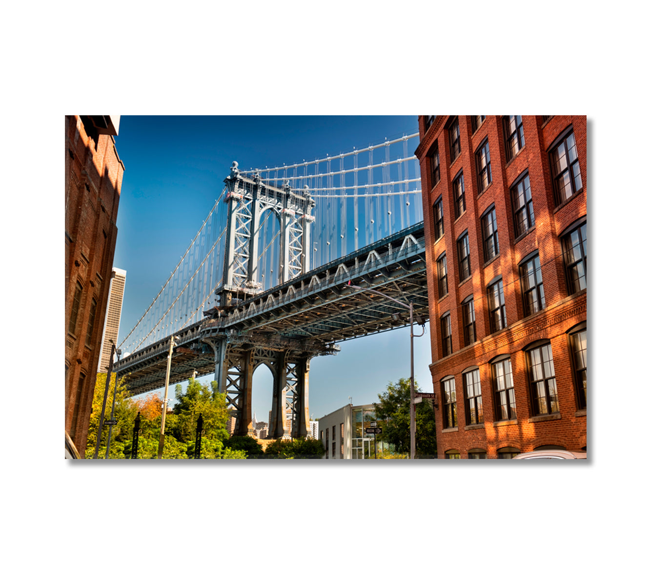 Manhattan Bridge Dumbo Brooklyn New York USA Canvas Print-Canvas Print-CetArt-1 Panel-24x16 inches-CetArt