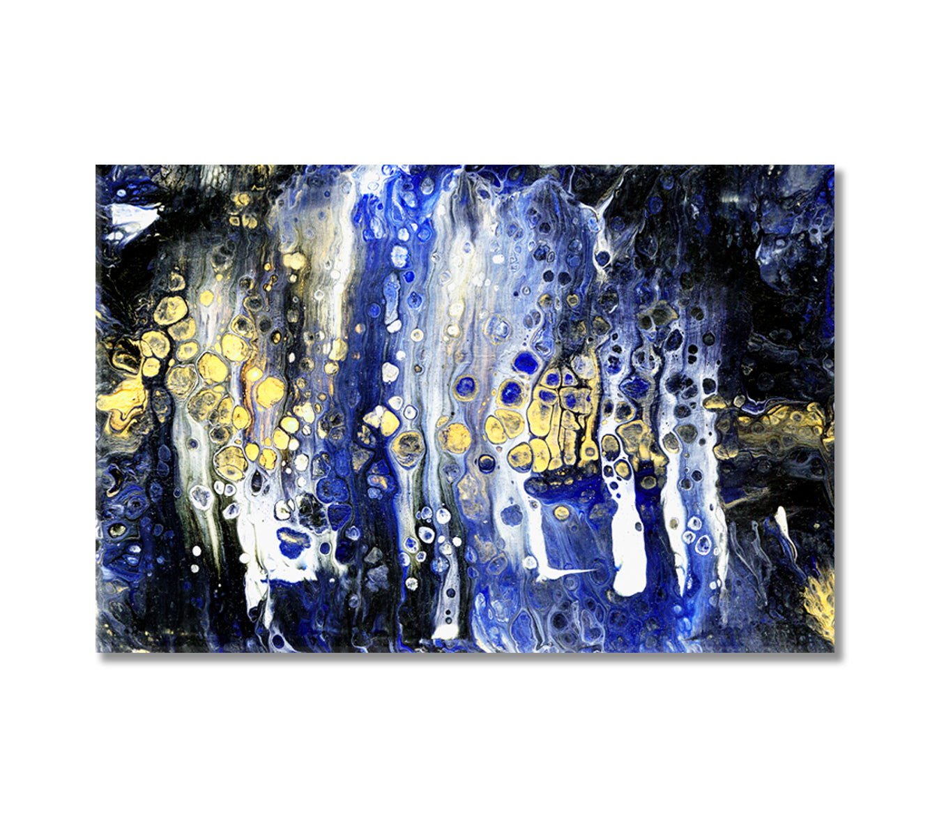 Abstract Blue Fluid Pattern Canvas Print-Canvas Print-CetArt-1 Panel-24x16 inches-CetArt