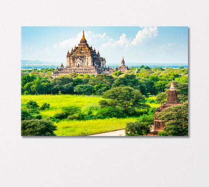 Landscape of Ancient Temples and Pagodas Bagan Myanmar Canvas Print-Canvas Print-CetArt-1 Panel-24x16 inches-CetArt