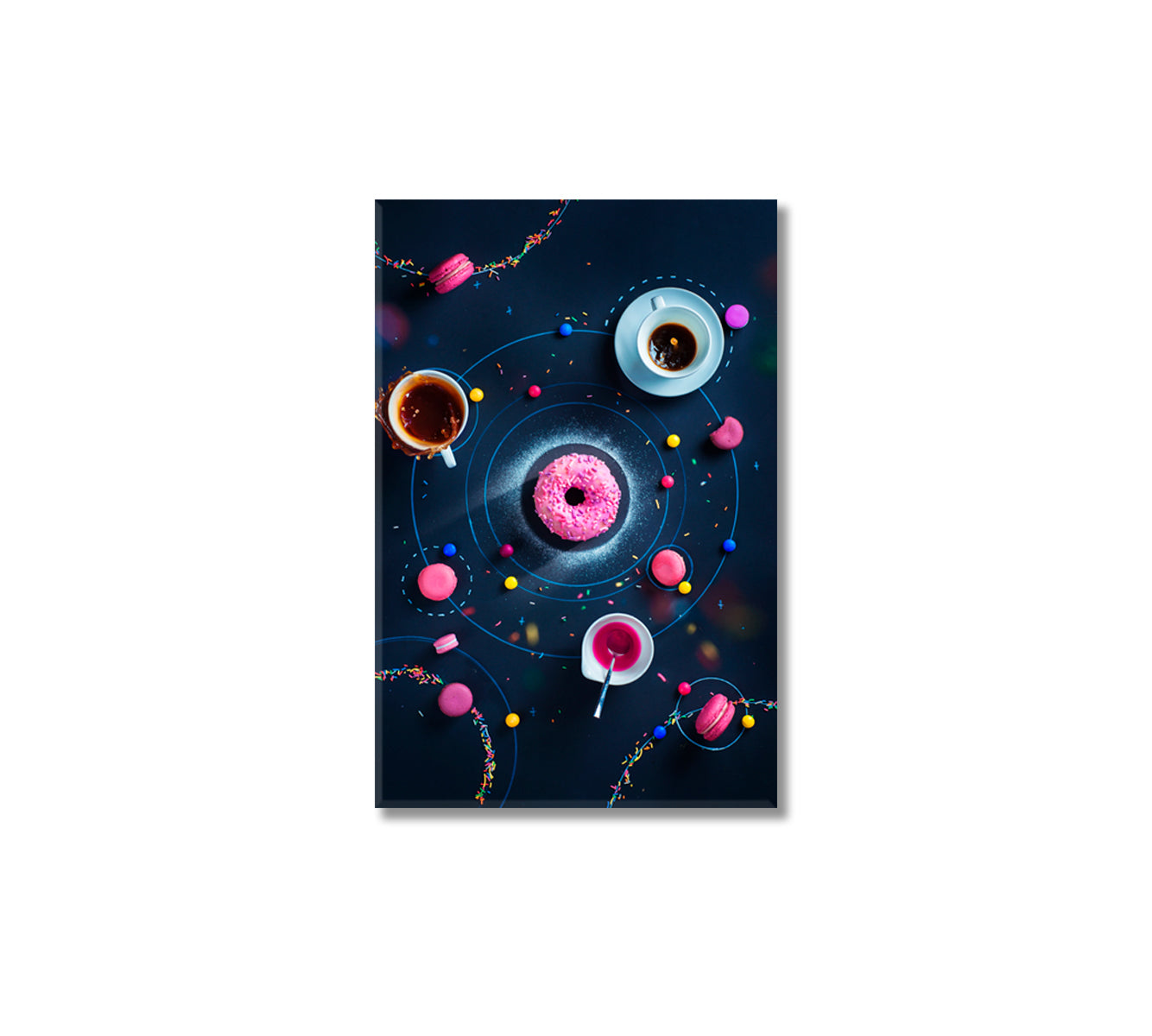 Space Donut Macaron Stars and Orbits Canvas Print-Canvas Print-CetArt-1 panel-16x24 inches-CetArt