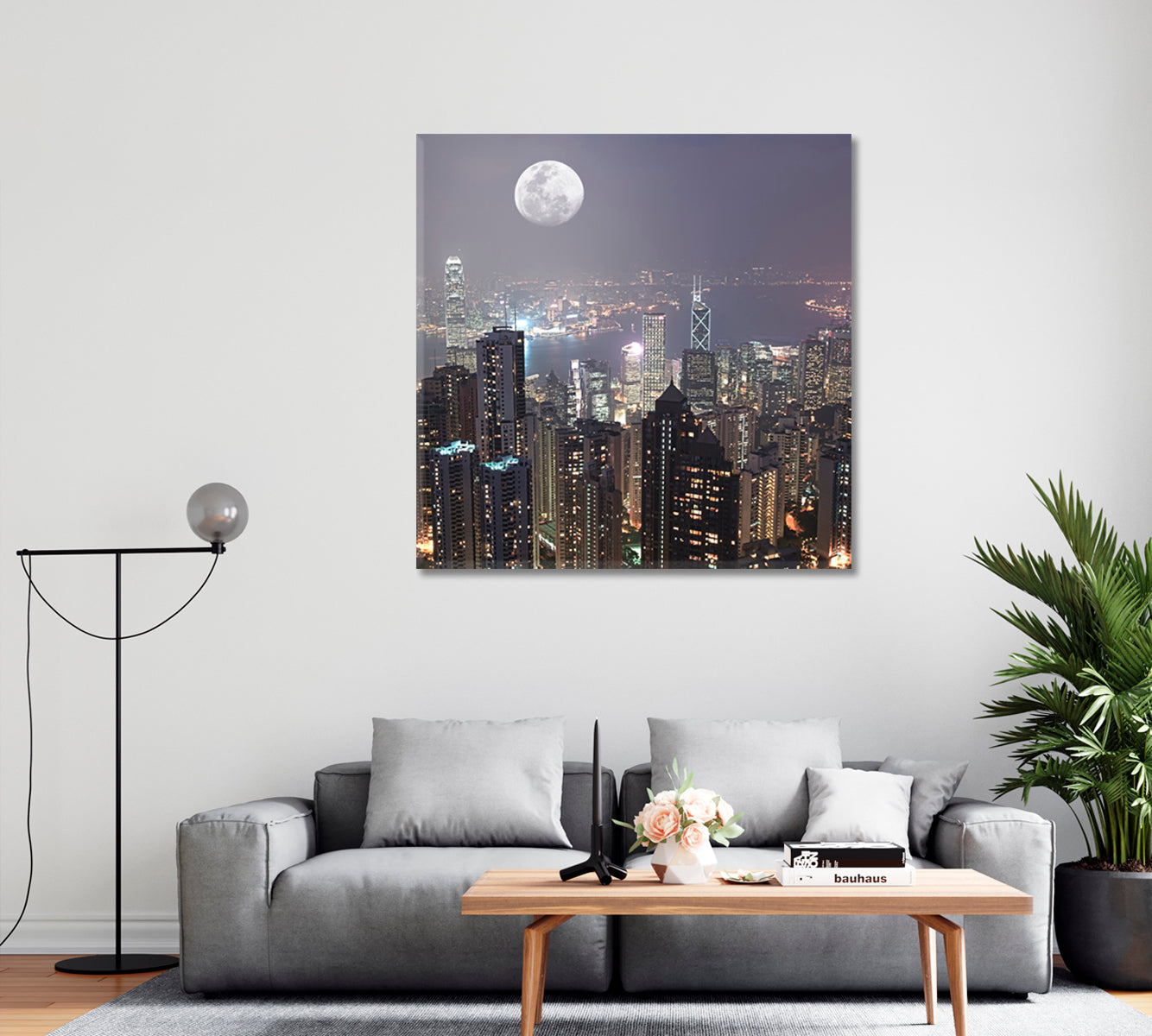 Skyline of Hong Kong City Canvas Print-Canvas Print-CetArt-1 panel-12x12 inches-CetArt