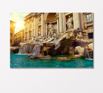 Sculptural Trevi Fountain Rome Italy Canvas Print-Canvas Print-CetArt-1 Panel-24x16 inches-CetArt