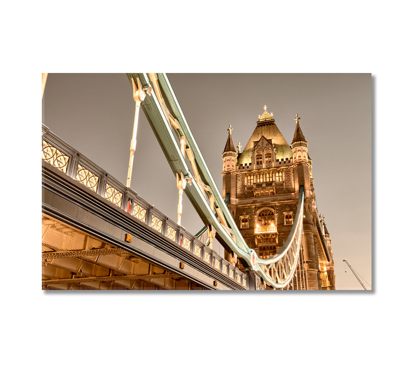 Famous Tower Bridge in Evening London Canvas Print-Canvas Print-CetArt-1 Panel-24x16 inches-CetArt