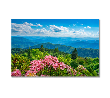 Smoky Mountains from Blue Ridge Parkway Blue Ridge Mountains North Carolina Canvas Print-Canvas Print-CetArt-1 Panel-24x16 inches-CetArt