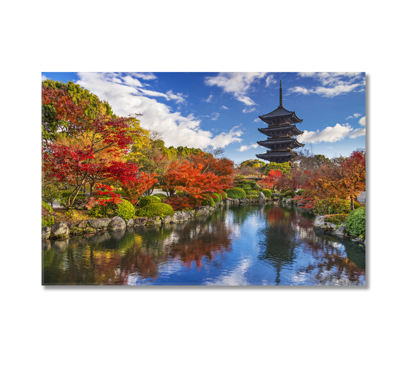 Toji Pagoda in Autumn Kyoto Japan Canvas Print-Canvas Print-CetArt-1 Panel-24x16 inches-CetArt