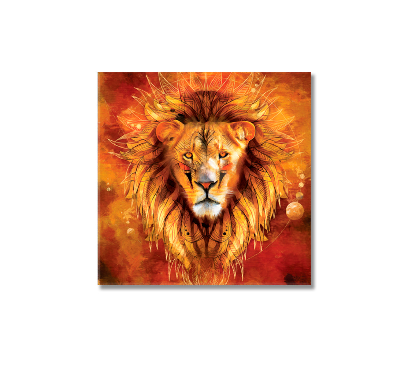 Abstract Lion Canvas Print-Canvas Print-CetArt-1 panel-12x12 inches-CetArt