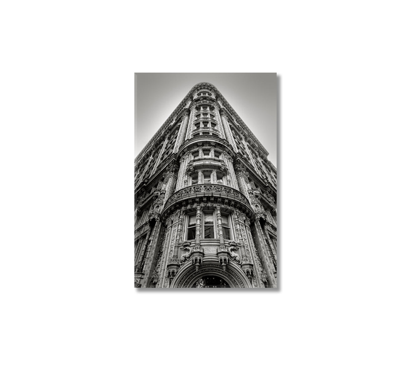 Black and White Manhattan Architecture New York Canvas Print-Canvas Print-CetArt-1 panel-16x24 inches-CetArt