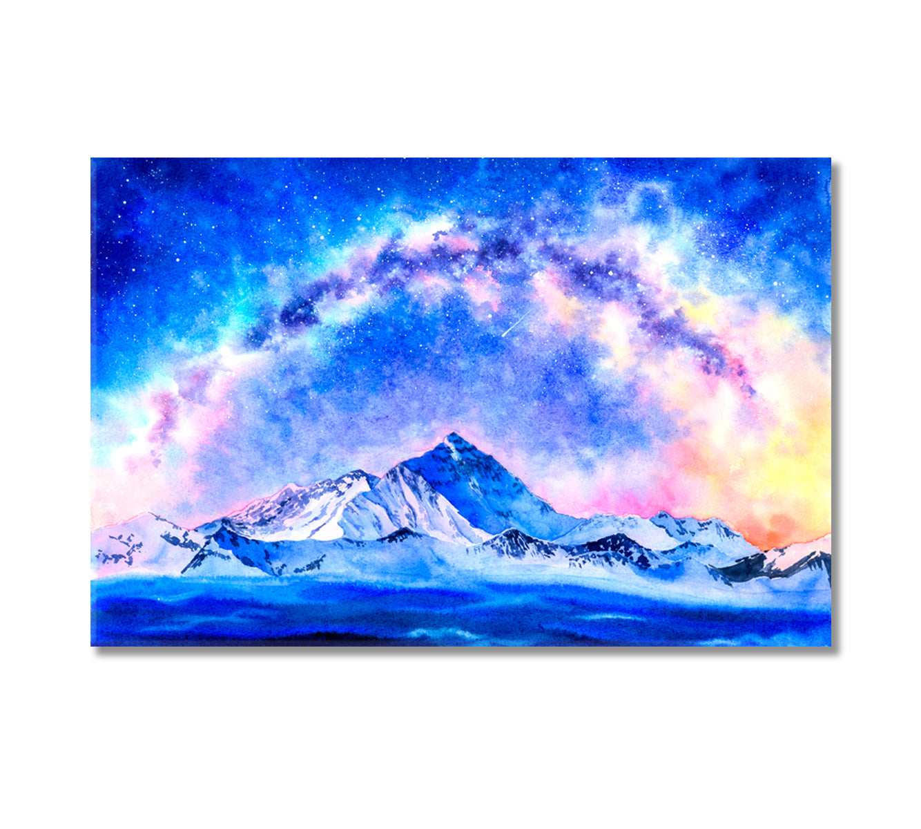 Mount Everest With Milky Way Canvas Print-Canvas Print-CetArt-1 Panel-24x16 inches-CetArt