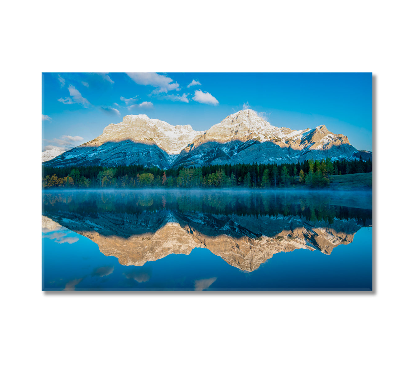 Wedge Pond with Mountain Reflection Alberta Canvas Print-Canvas Print-CetArt-1 Panel-24x16 inches-CetArt