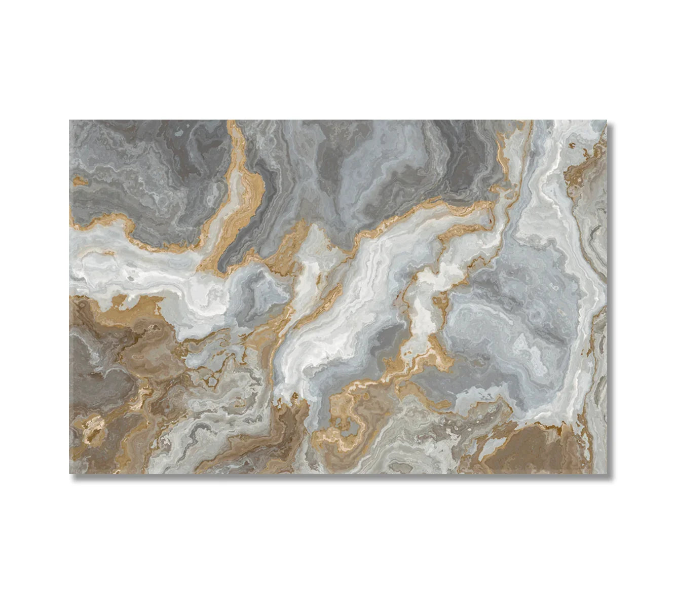 Gray marble with golden veins canvas print