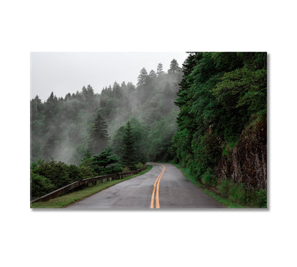 Blue Ridge Parkway on Misty Day Canvas Print-Canvas Print-CetArt-1 Panel-24x16 inches-CetArt