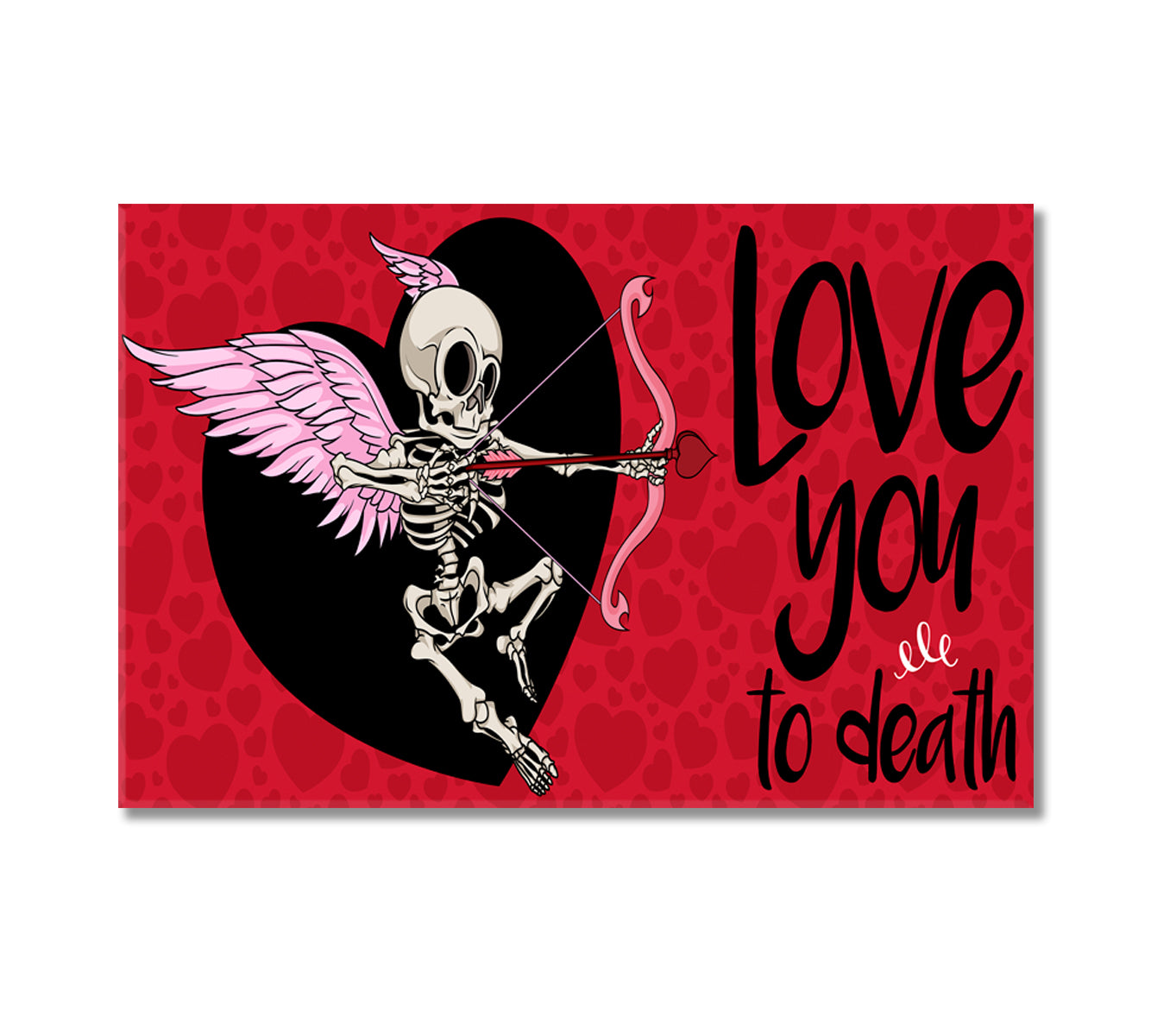 Valentine's Day Art Skeleton Cupid Canvas Print-Canvas Print-CetArt-1 Panel-24x16 inches-CetArt