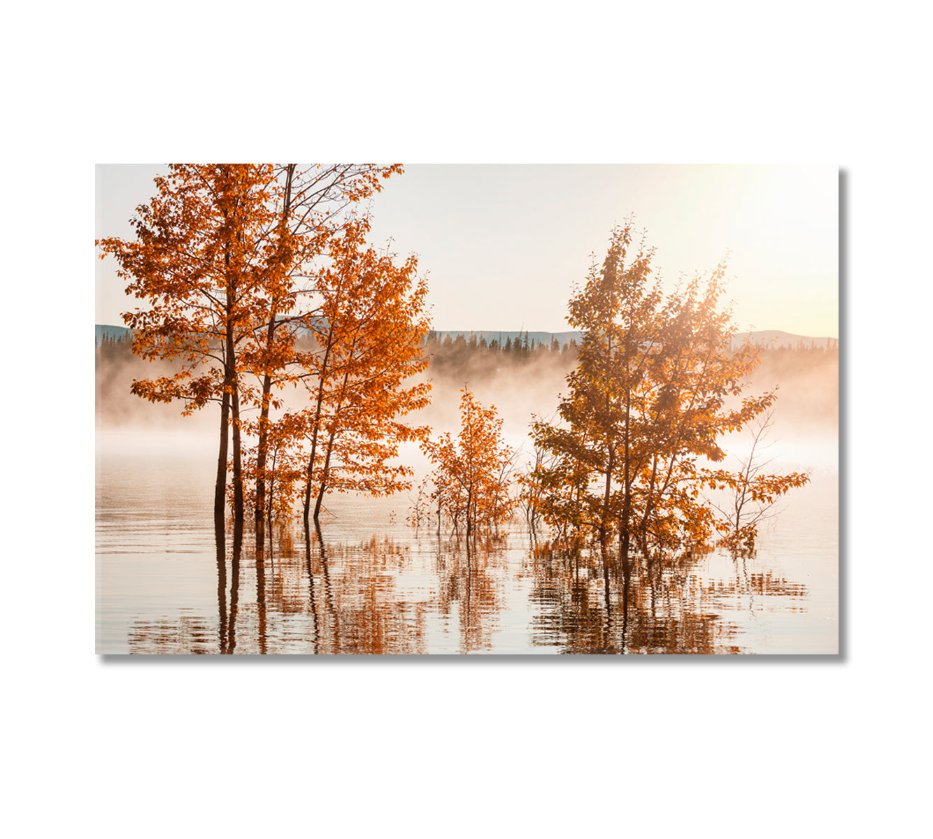 Beautiful Lake in Autumn Canvas Print-Canvas Print-CetArt-1 Panel-24x16 inches-CetArt