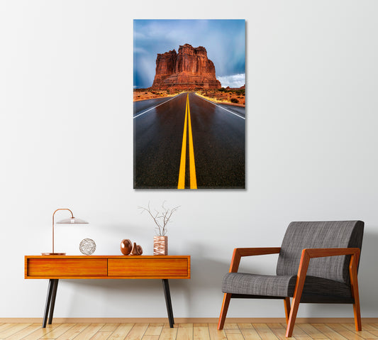 Arches National Park at Rainy Day Utah Canvas Print-Canvas Print-CetArt-1 panel-16x24 inches-CetArt