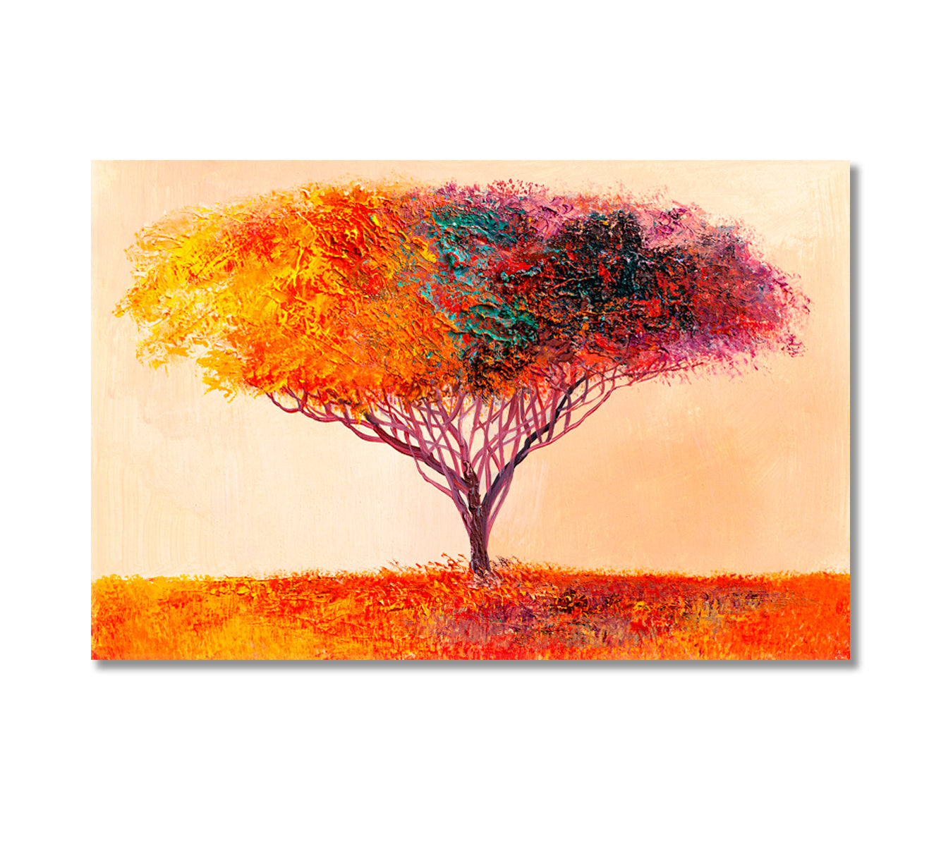 Abstract Colorful Tree Canvas Print-Canvas Print-CetArt-1 Panel-24x16 inches-CetArt