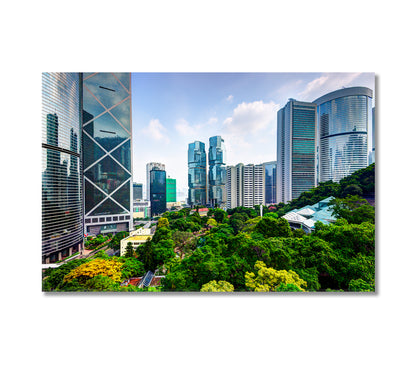 Hong Kong Skyscrapers China Canvas Print-Canvas Print-CetArt-1 Panel-24x16 inches-CetArt