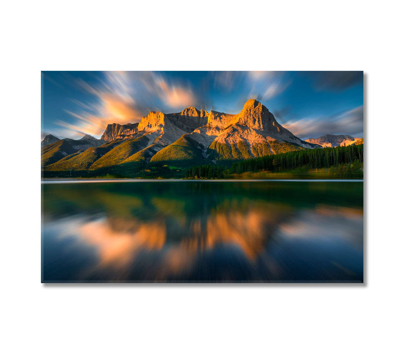 Natural Landscape Rundle Forebay Reservoir Canmore Canada Canvas Print-Canvas Print-CetArt-1 Panel-24x16 inches-CetArt