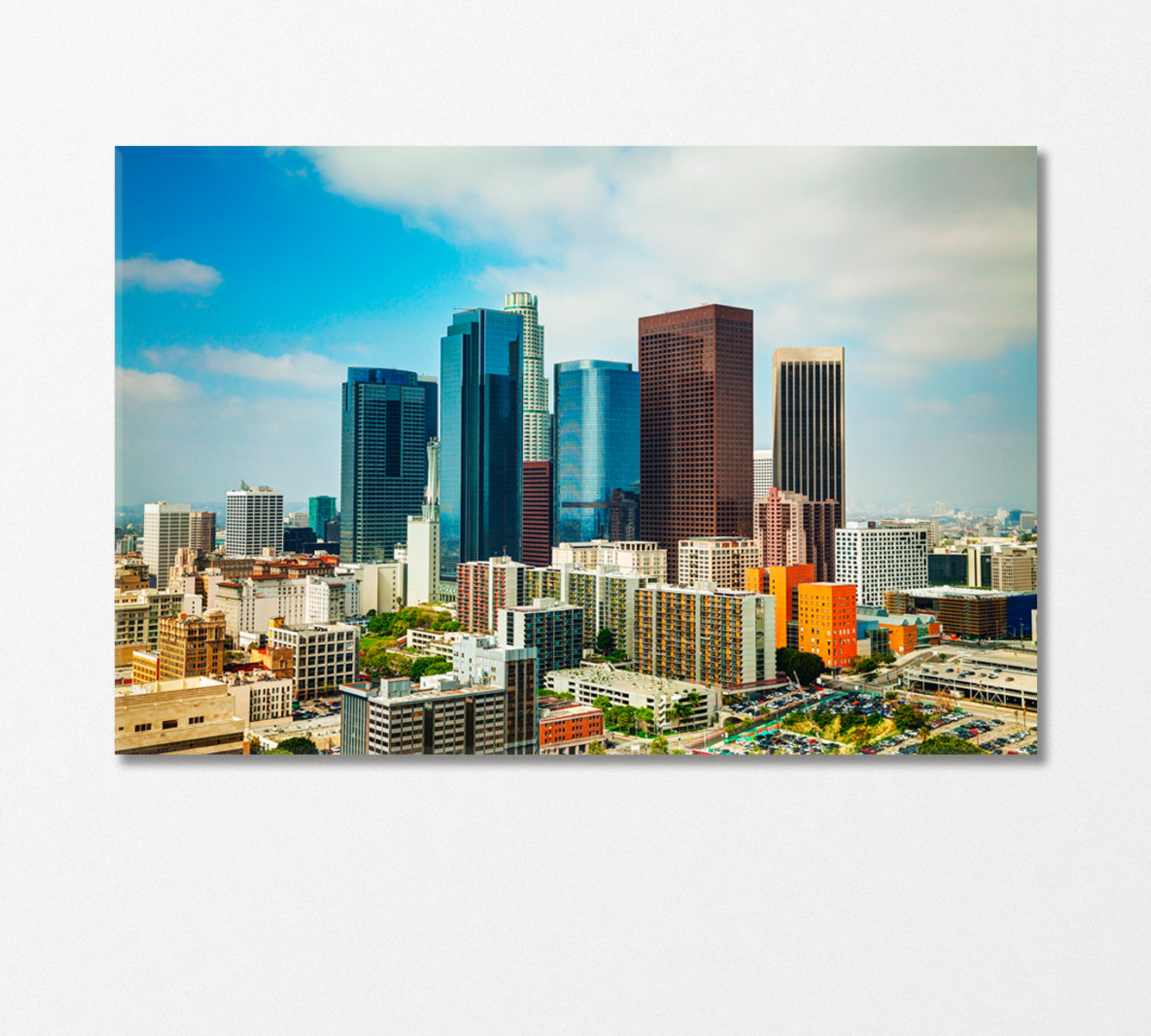 Los Angeles Cityscape on Sunny Day Canvas Print-Canvas Print-CetArt-1 Panel-24x16 inches-CetArt