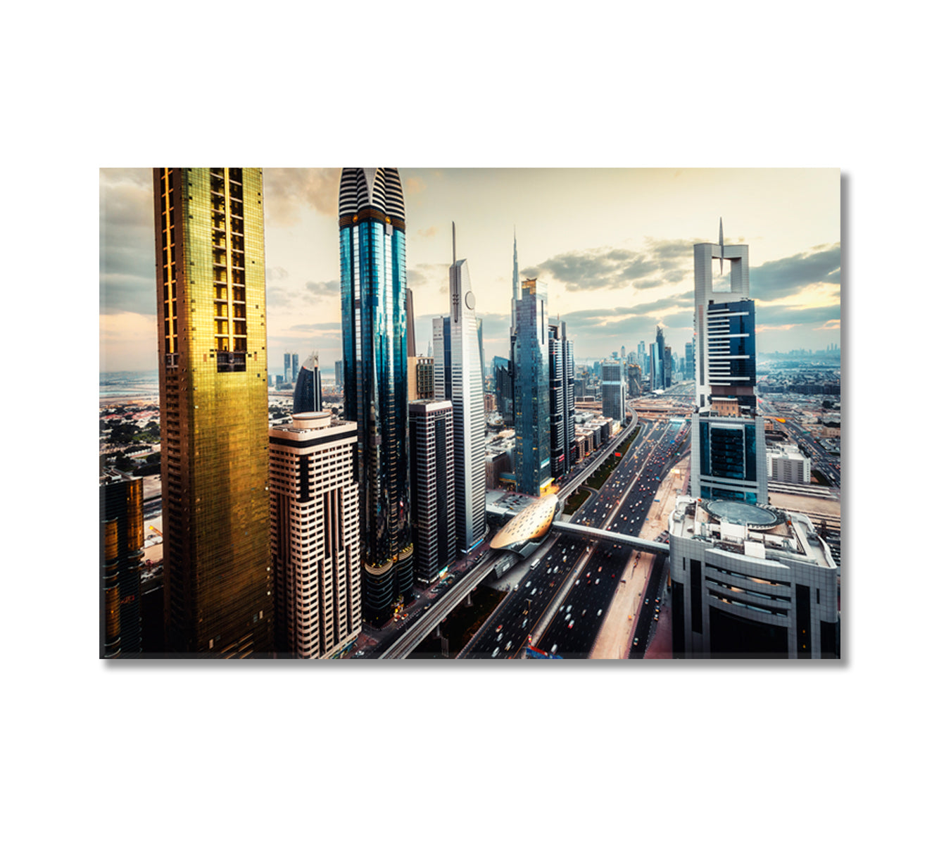 Picturesque Skyline World's Tallest Skyscrapers Dubai Canvas Print-Canvas Print-CetArt-1 Panel-24x16 inches-CetArt