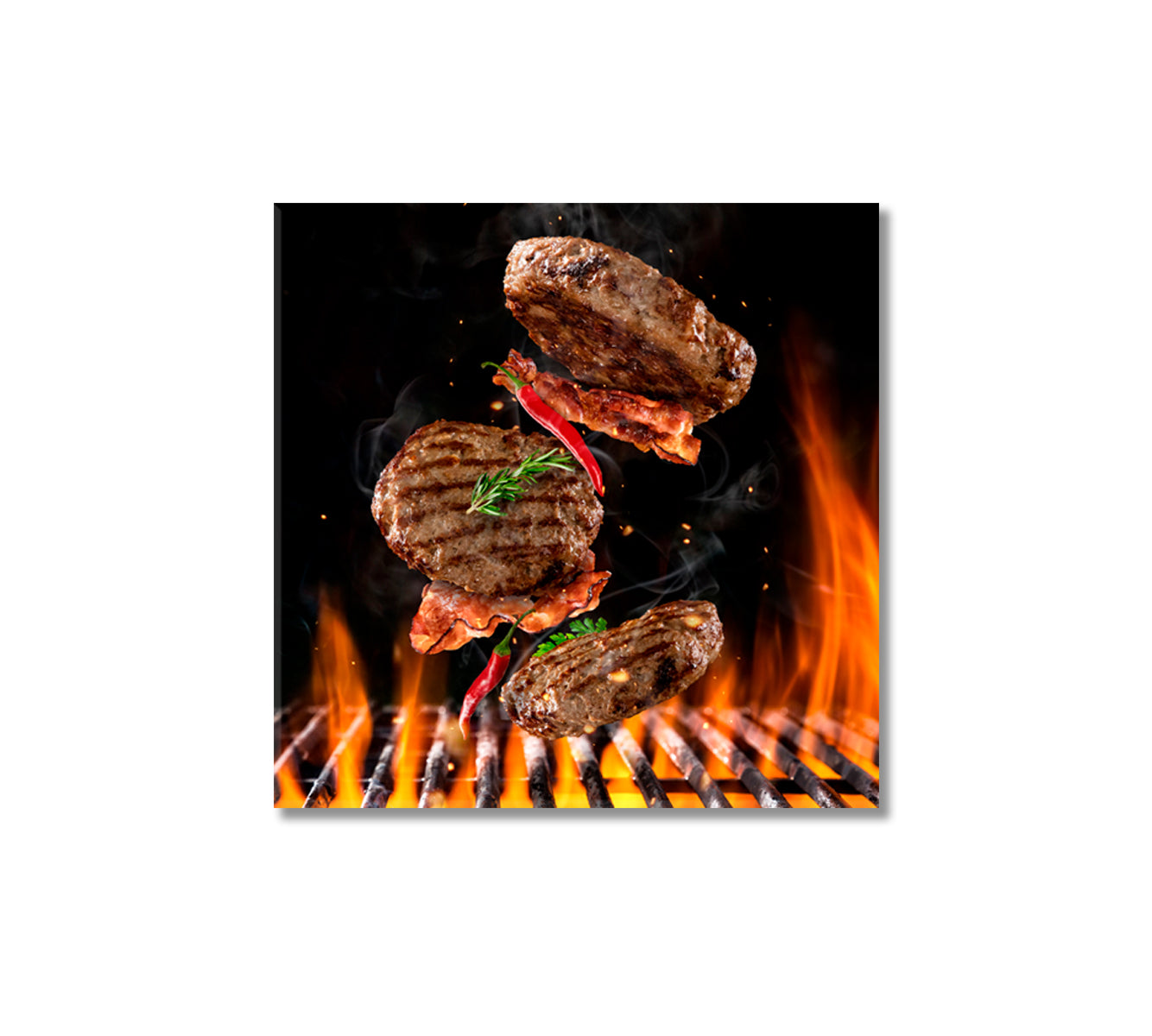Beef Meat with Chili Canvas Print-Canvas Print-CetArt-1 panel-12x12 inches-CetArt