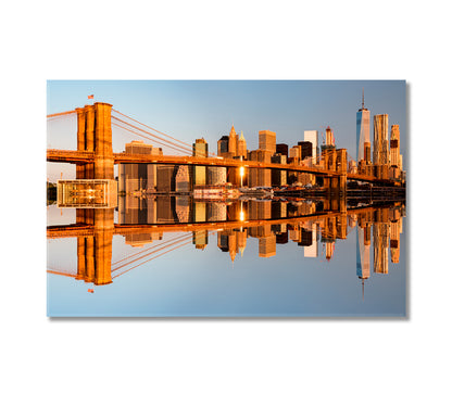 Beautiful Morning VIew Brooklyn Bridge New York City Canvas Print-Canvas Print-CetArt-1 Panel-24x16 inches-CetArt