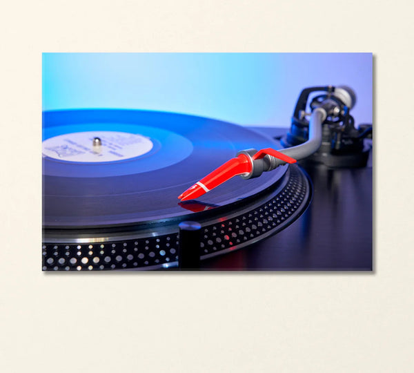 Vinyl Record Player — Canvas Print Vinyl Record Player Canvas Print close-up of stylus