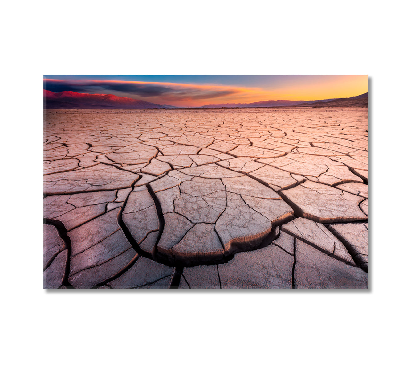 Desert Landscape Cracked Earth Canvas Print-Canvas Print-CetArt-1 Panel-24x16 inches-CetArt